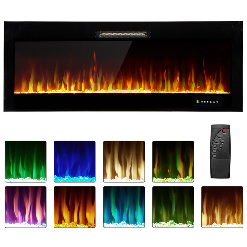 Ebern Designs Paynesville Recessed Wall Mounted Electric Fireplace